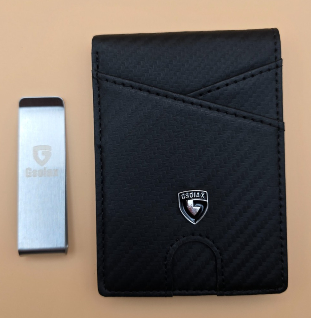 GSOIAX Men's Slim RFID Blocking Wallet Money Clip 11 Card Pocket Wallet